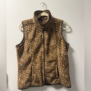 Giraffe Print Fleece Vest